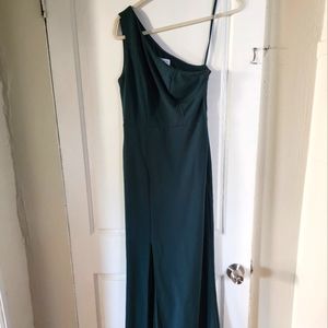 Made With Love one shoulder dress, green colored, size small